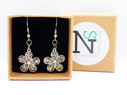 Flower Bezel Earrings