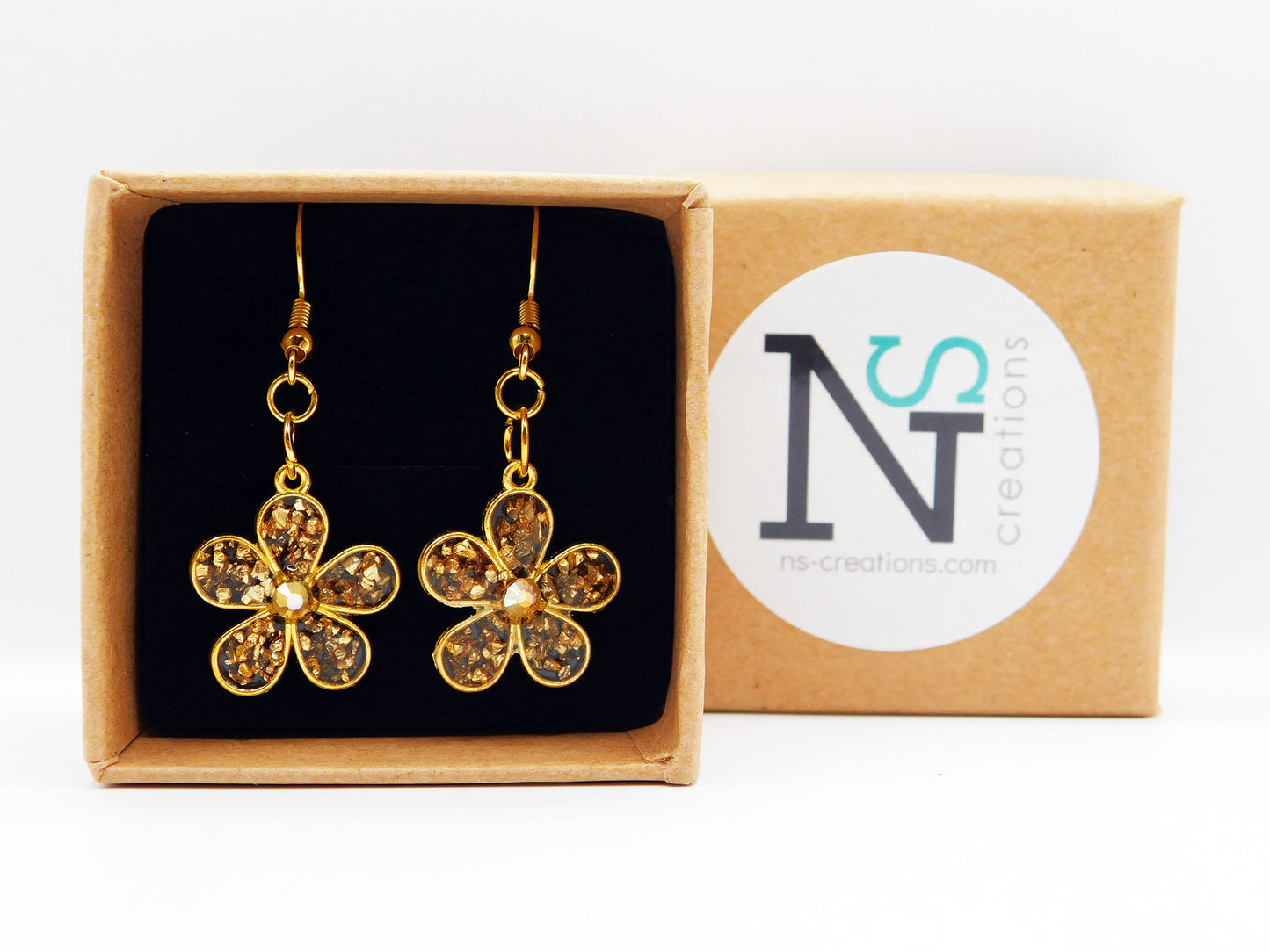 Flower Bezel Earrings